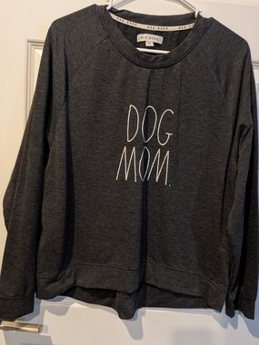 Rae Dunn "DOG MOM" Dark Gray Pullover Sweatshirt